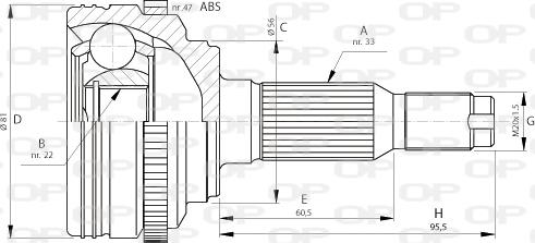 Open Parts CVJ5711.10 - Šarnīru komplekts, Piedziņas vārpsta ps1.lv