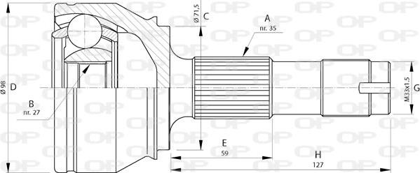 Open Parts CVJ5718.10 - Šarnīru komplekts, Piedziņas vārpsta ps1.lv