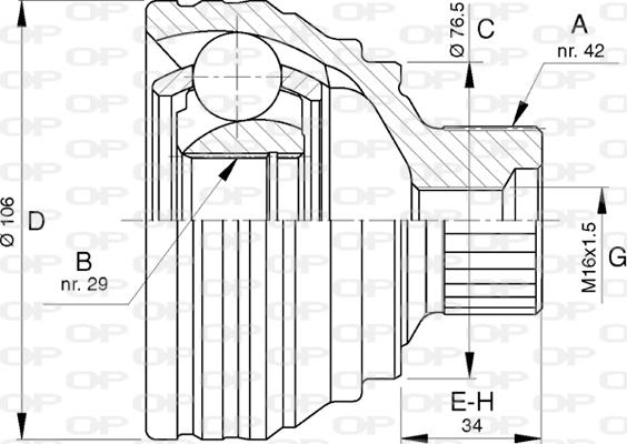 Open Parts CVJ5785.10 - Šarnīru komplekts, Piedziņas vārpsta ps1.lv