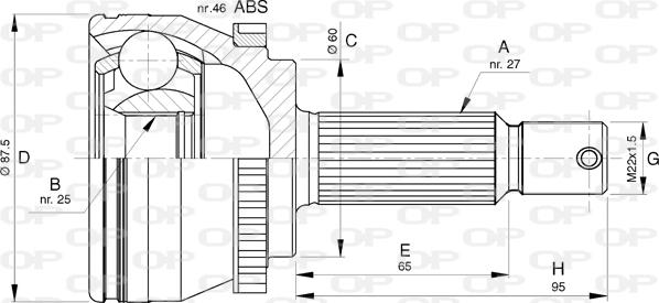 Open Parts CVJ5786.10 - Šarnīru komplekts, Piedziņas vārpsta ps1.lv