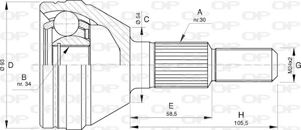 Open Parts CVJ5737.10 - Šarnīru komplekts, Piedziņas vārpsta ps1.lv