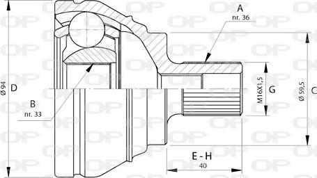 Open Parts CVJ5722.10 - Šarnīru komplekts, Piedziņas vārpsta ps1.lv