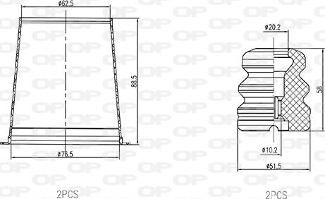Open Parts DCK5094.04 - Putekļu aizsargkomplekts, Amortizators ps1.lv