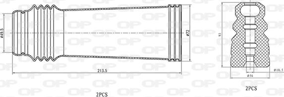 Open Parts DCK5096.04 - Putekļu aizsargkomplekts, Amortizators ps1.lv