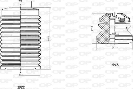 Open Parts DCK5098.04 - Putekļu aizsargkomplekts, Amortizators ps1.lv