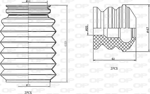 Open Parts DCK5097.04 - Putekļu aizsargkomplekts, Amortizators ps1.lv