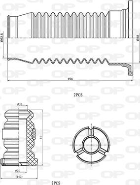 Open Parts DCK5049.04 - Putekļu aizsargkomplekts, Amortizators ps1.lv