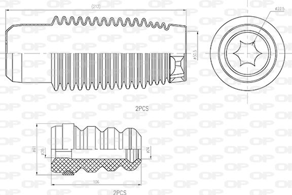 Open Parts DCK5044.04 - Putekļu aizsargkomplekts, Amortizators ps1.lv