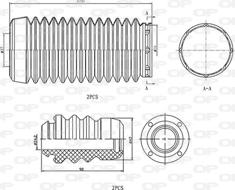 Open Parts DCK5046.04 - Putekļu aizsargkomplekts, Amortizators ps1.lv