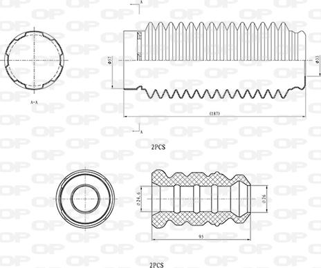 Open Parts DCK5042.04 - Putekļu aizsargkomplekts, Amortizators ps1.lv