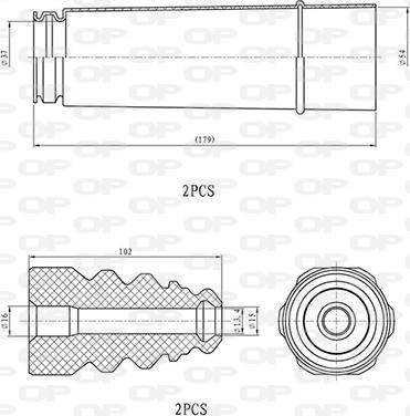 Open Parts DCK5059.04 - Putekļu aizsargkomplekts, Amortizators ps1.lv