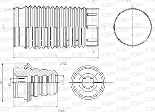 Open Parts DCK5054.04 - Putekļu aizsargkomplekts, Amortizators ps1.lv