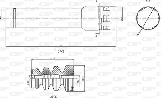 Open Parts DCK5055.04 - Putekļu aizsargkomplekts, Amortizators ps1.lv