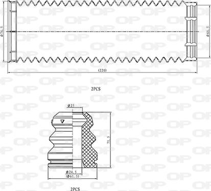 Open Parts DCK5056.04 - Putekļu aizsargkomplekts, Amortizators ps1.lv