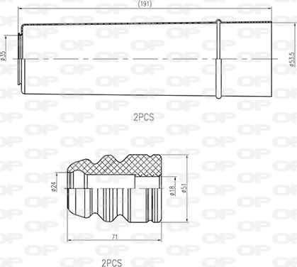 Open Parts DCK5050.04 - Putekļu aizsargkomplekts, Amortizators ps1.lv