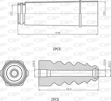 Open Parts DCK5053.04 - Putekļu aizsargkomplekts, Amortizators ps1.lv