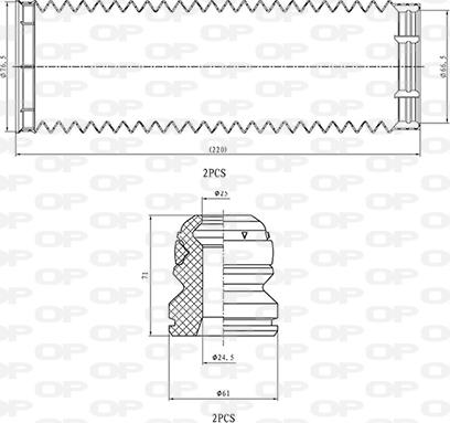 Open Parts DCK5057.04 - Putekļu aizsargkomplekts, Amortizators ps1.lv