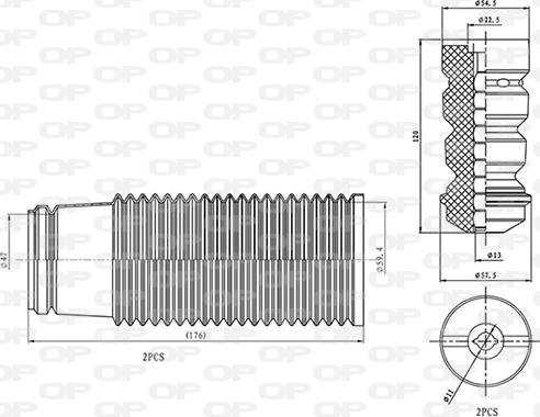 Open Parts DCK5069.04 - Putekļu aizsargkomplekts, Amortizators ps1.lv