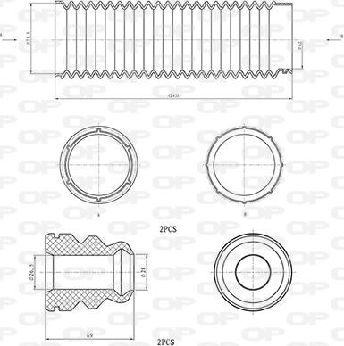 Open Parts DCK5064.04 - Putekļu aizsargkomplekts, Amortizators ps1.lv