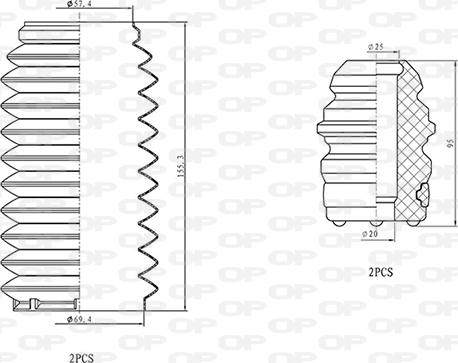 Open Parts DCK5063.04 - Putekļu aizsargkomplekts, Amortizators ps1.lv