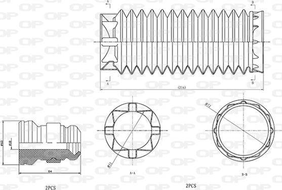 Open Parts DCK5062.04 - Putekļu aizsargkomplekts, Amortizators ps1.lv