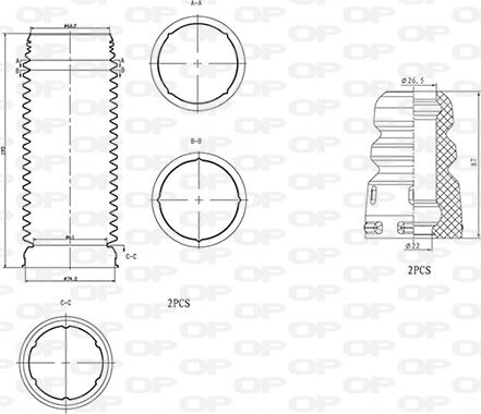 Open Parts DCK5004.04 - Putekļu aizsargkomplekts, Amortizators ps1.lv