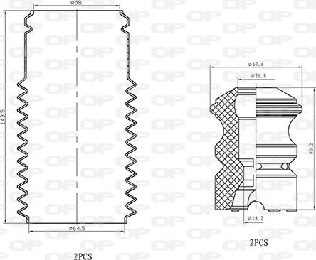 Open Parts DCK5005.04 - Aizsargvāciņš / Putekļusargs, Amortizators ps1.lv