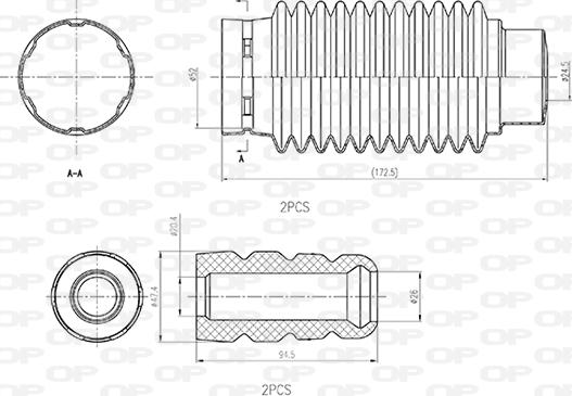 Open Parts DCK5006.04 - Putekļu aizsargkomplekts, Amortizators ps1.lv