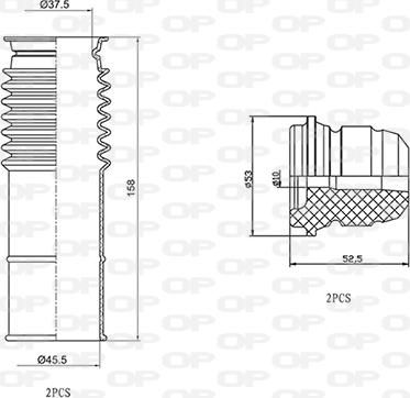 Open Parts DCK5001.04 - Putekļu aizsargkomplekts, Amortizators ps1.lv