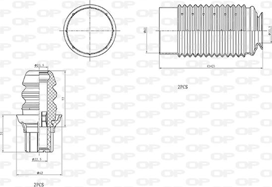 Open Parts DCK5008.04 - Putekļu aizsargkomplekts, Amortizators ps1.lv