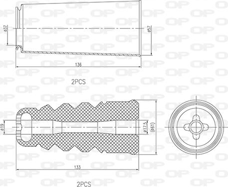 Open Parts DCK5003.04 - Putekļu aizsargkomplekts, Amortizators ps1.lv