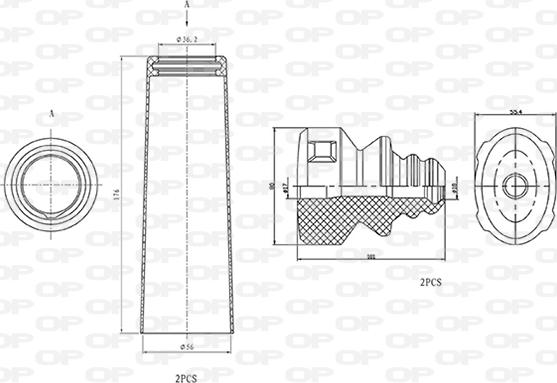 Open Parts DCK5002.04 - Putekļu aizsargkomplekts, Amortizators ps1.lv