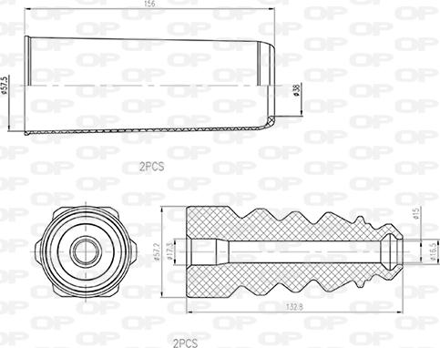 Open Parts DCK5019.04 - Putekļu aizsargkomplekts, Amortizators ps1.lv