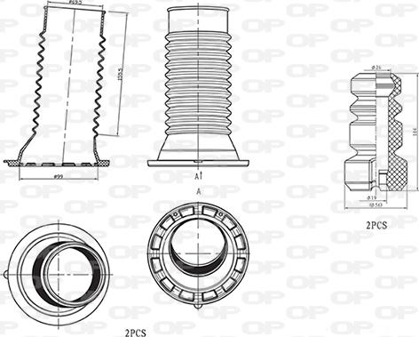 Open Parts DCK5015.04 - Putekļu aizsargkomplekts, Amortizators ps1.lv