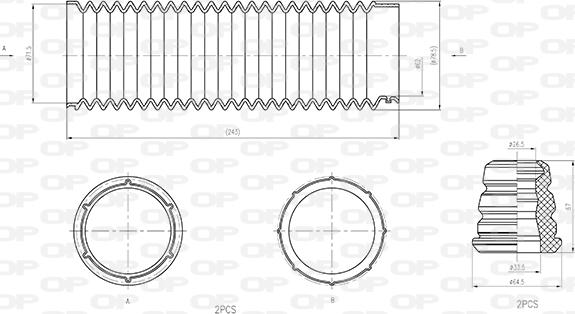 Open Parts DCK5011.04 - Putekļu aizsargkomplekts, Amortizators ps1.lv