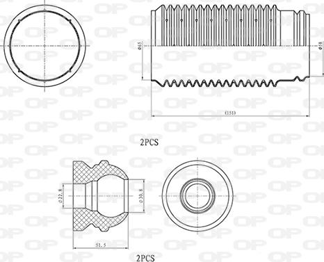 Open Parts DCK5018.04 - Putekļu aizsargkomplekts, Amortizators ps1.lv