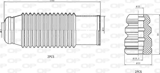 Open Parts DCK5081.04 - Putekļu aizsargkomplekts, Amortizators ps1.lv