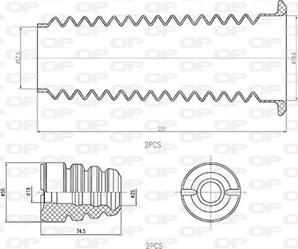 Open Parts DCK5087.04 - Putekļu aizsargkomplekts, Amortizators ps1.lv