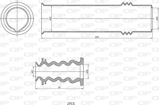 Open Parts DCK5035.04 - Putekļu aizsargkomplekts, Amortizators ps1.lv