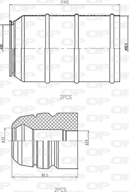 Open Parts DCK5036.04 - Putekļu aizsargkomplekts, Amortizators ps1.lv