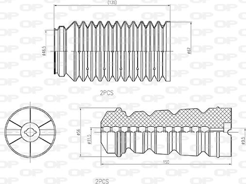 Open Parts DCK5031.04 - Putekļu aizsargkomplekts, Amortizators ps1.lv