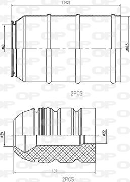 Open Parts DCK5033.04 - Putekļu aizsargkomplekts, Amortizators ps1.lv