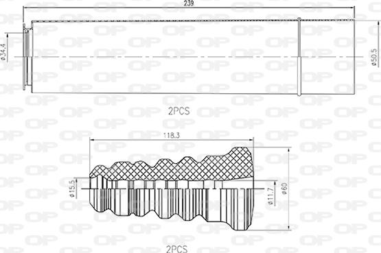 Open Parts DCK5037.04 - Putekļu aizsargkomplekts, Amortizators ps1.lv