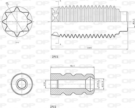 Open Parts DCK5024.04 - Putekļu aizsargkomplekts, Amortizators ps1.lv