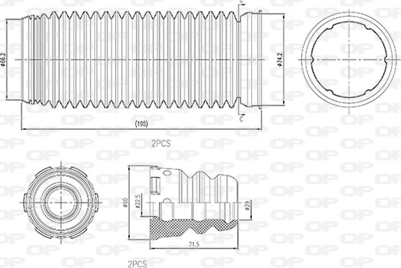 Open Parts DCK5022.04 - Putekļu aizsargkomplekts, Amortizators ps1.lv