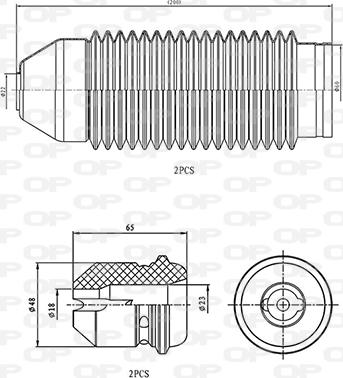 Open Parts DCK5075.04 - Putekļu aizsargkomplekts, Amortizators ps1.lv