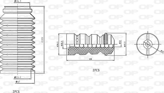 Open Parts DCK5076.04 - Putekļu aizsargkomplekts, Amortizators ps1.lv