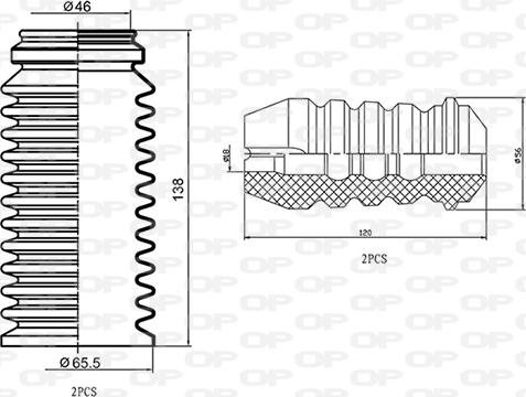 Open Parts DCK5070.04 - Putekļu aizsargkomplekts, Amortizators ps1.lv