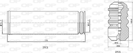 Open Parts DCK5071.04 - Putekļu aizsargkomplekts, Amortizators ps1.lv