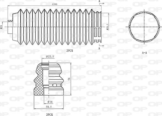 Open Parts DCK5072.04 - Putekļu aizsargkomplekts, Amortizators ps1.lv